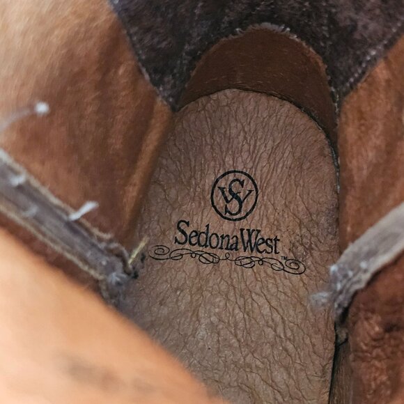 Sedona West Men's Genuine Hornback Caiman Tail Cut Cowboy Boots Tan Brown 6.5D - Picture 5 of 15